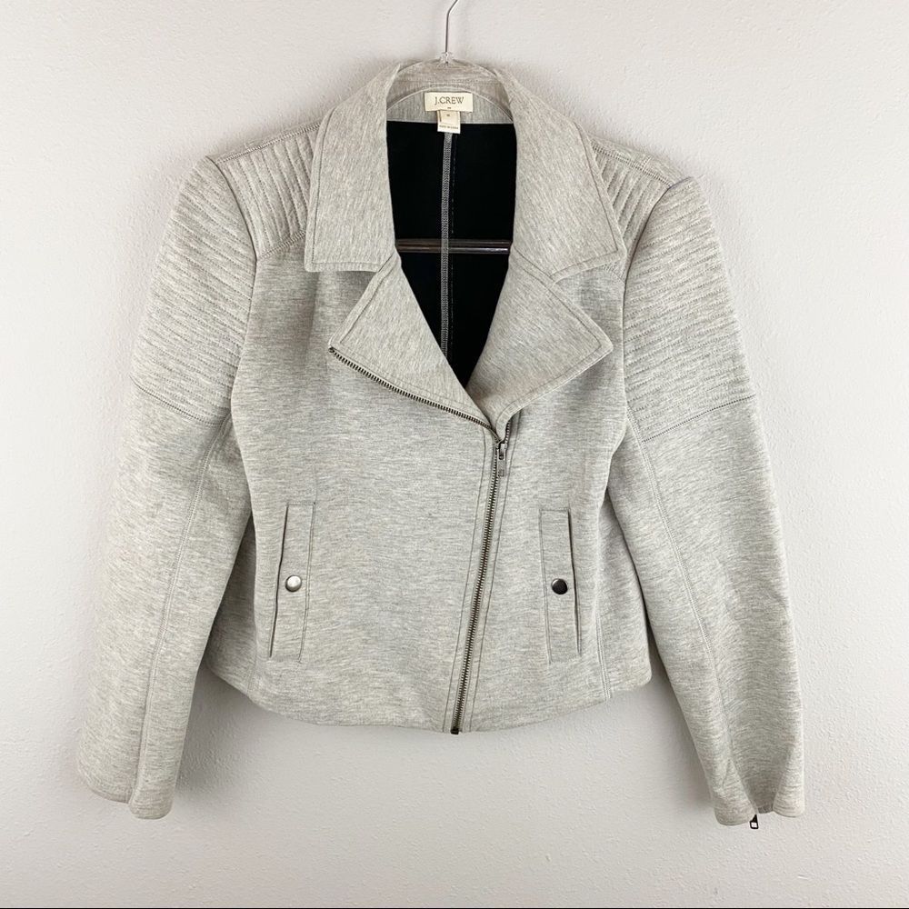 J.Crew • Gray Bonded Moto Jacket